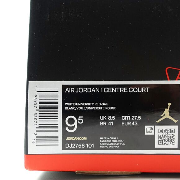 Nike Air Jordan 1 Centre Court White University Red Banned DJ2756-101 Mens 9.5 main image 9